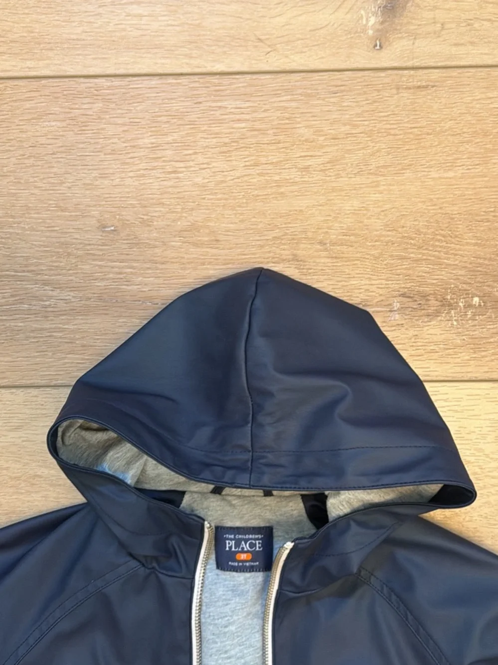 The Children's Place Navy Raincoat with Gray Lining